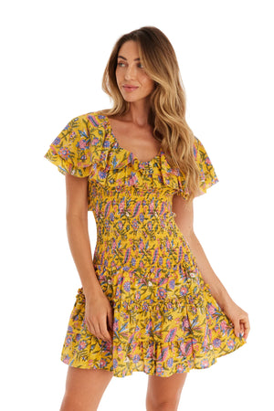 Open image in slideshow, Aviva Dress | Yellow Floral
