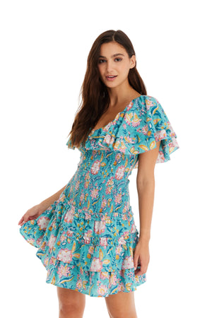 Open image in slideshow, Aviva Dress | Aqua Floral
