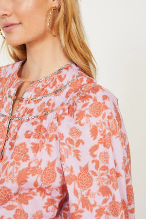 Emery Top | Woodblock Floral