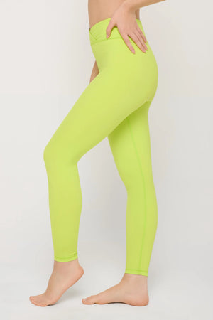 Evie Wrap Front Legging | Acid Lime